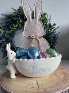 Ceramic bunny bowl