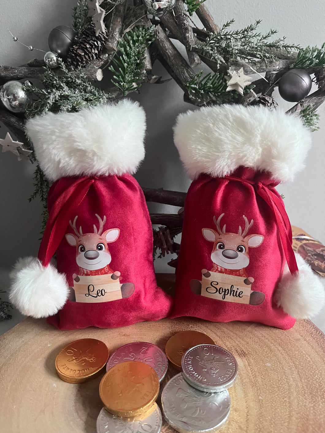 Christmas Pom Pom Bags
