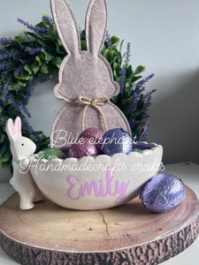 Ceramic bunny bowl
