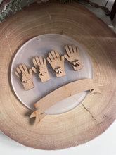Load image into Gallery viewer, SAMPLE Christmas Glove bauble family (PAINTED IN YOUR CHOSEN COLOURS)