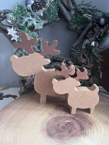 SAMPLE Free Standing Reindeer Pair (TO BE PAINTED)