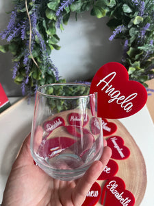 Heart wine glass charm