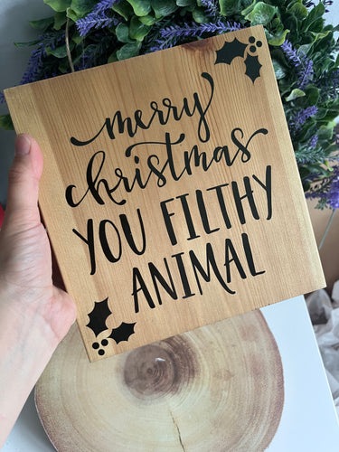 SALE: Merry Christmas You Filthy Animal Block