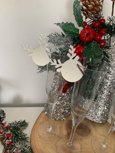 SALE Christmas Reindeer wine glass charm