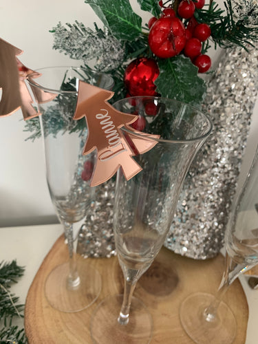 SALE: Christmas tree wine glass charm