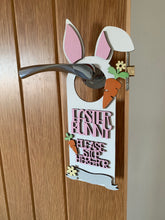 Load image into Gallery viewer, Easter bunny stop here door hanger