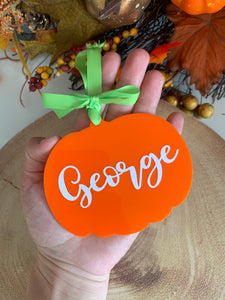 SALE: Acrylic Personalised pumpkin